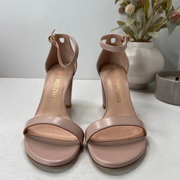 Stuart Weitzman NearlyNude Ankle Strap City Sandal in Dolce Women's 8.5 NWOB - Picture 3 of 11